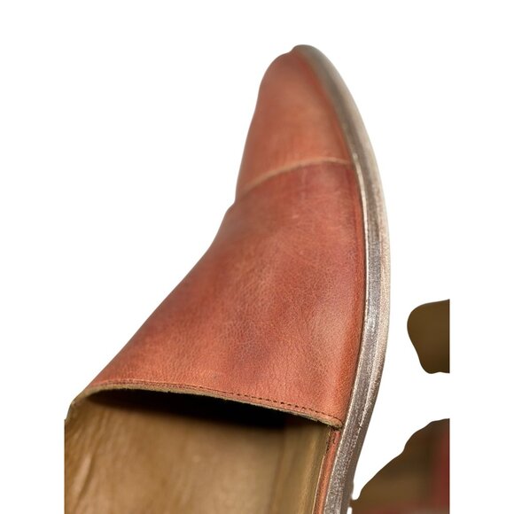 Free People Royale D’Orsay Brown Leather Flat Shoes EU 38 US 7.5 Made in Spain - Picture 8 of 10